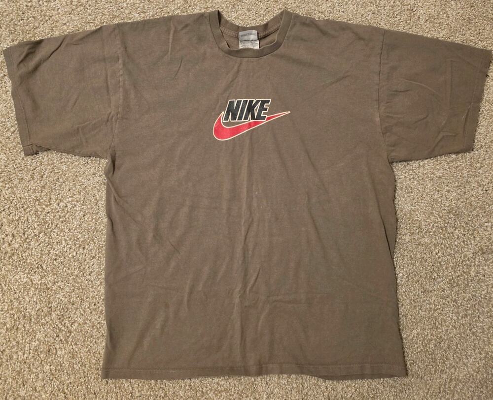 Vintage Nike Grey Tag Size XL, Shirt Bold Spellout Logo Y2K, 90s